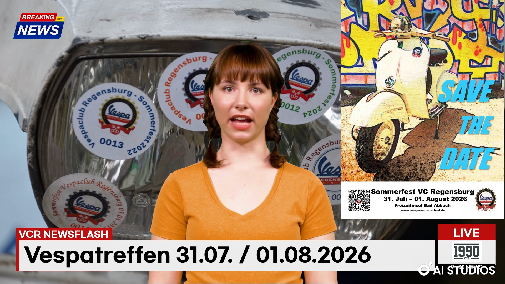 📺 Sie sind wieder da - Caroline Cosa 🩷  und Roman Rollig ✌️ 

🛵 Und wie immer haben sie News aus "streng vertraulichen Interviews" 🤫 mit im Gepäck! 😁

#vcrbreakingnews #vespatreffen #VCR #vespasommerfest #vespaclubregensburg #vespagram #vespafamily